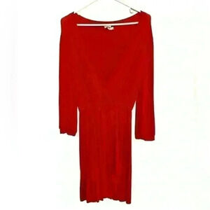 Charming Charlie’s long-sleeved, red,‎ wrap dress. Size medium